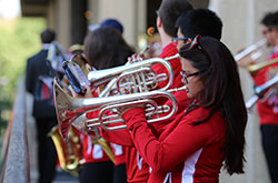 Photo of band students playing instruments